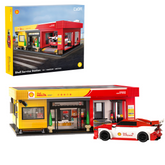 A toy building-block set showing...