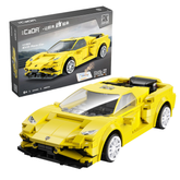 Yellow sports car model and pack...