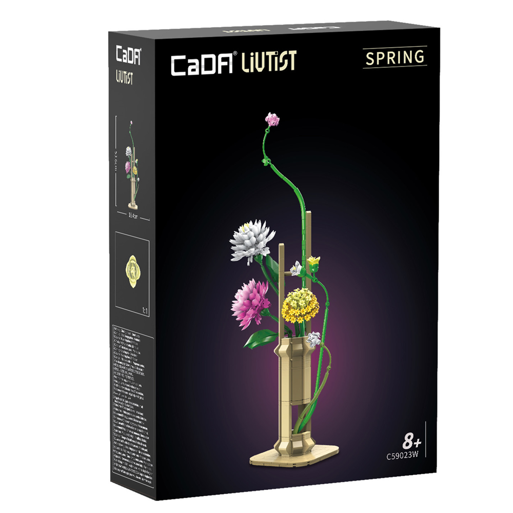 CaDA artisan Spring brick kit packaging with floral design on a black background