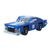Blue toy car model made of inter...