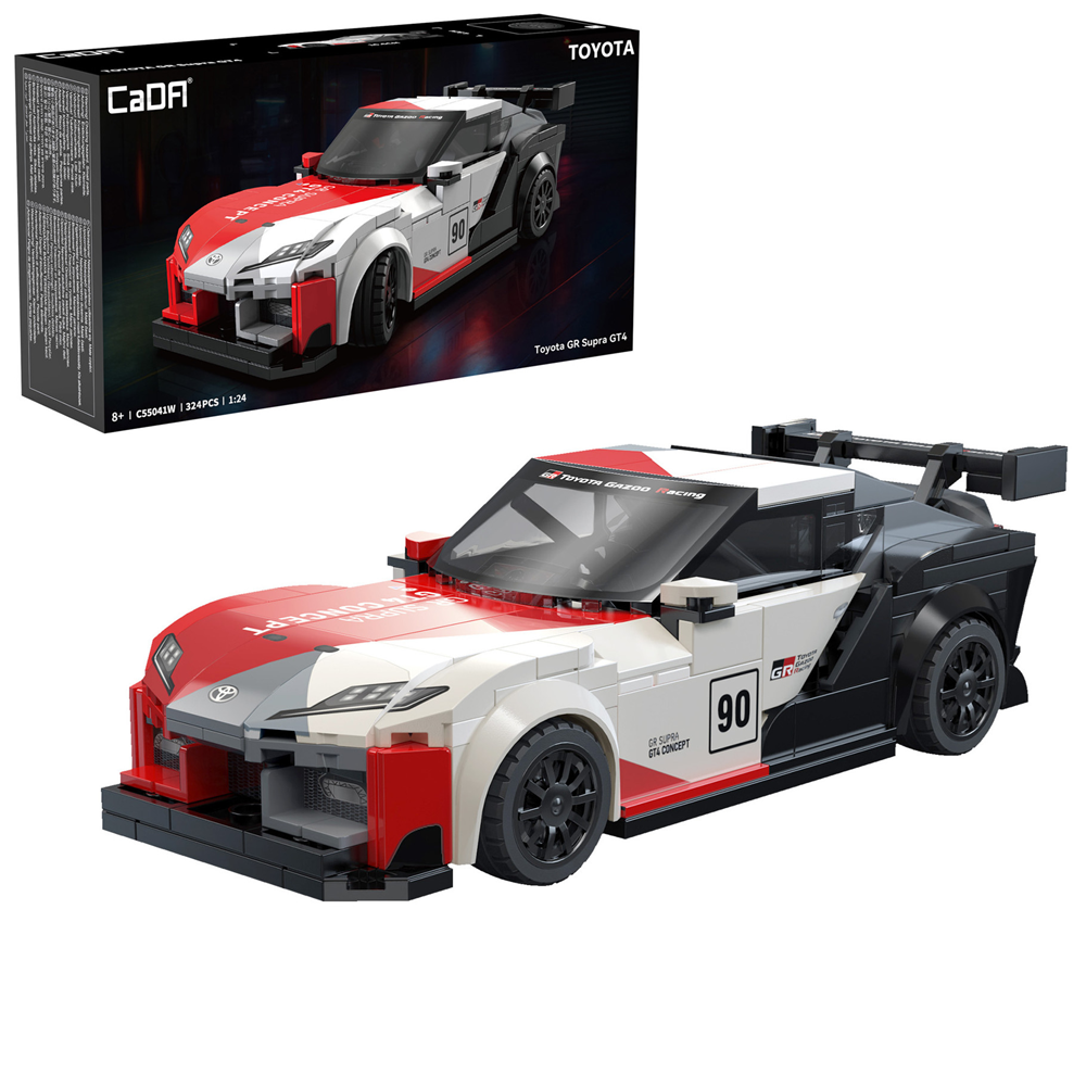 CaDA Bricks Toyota GR Supra GT4 1:34 Scale Model Kit C55039W. a multi coloured brick kit car