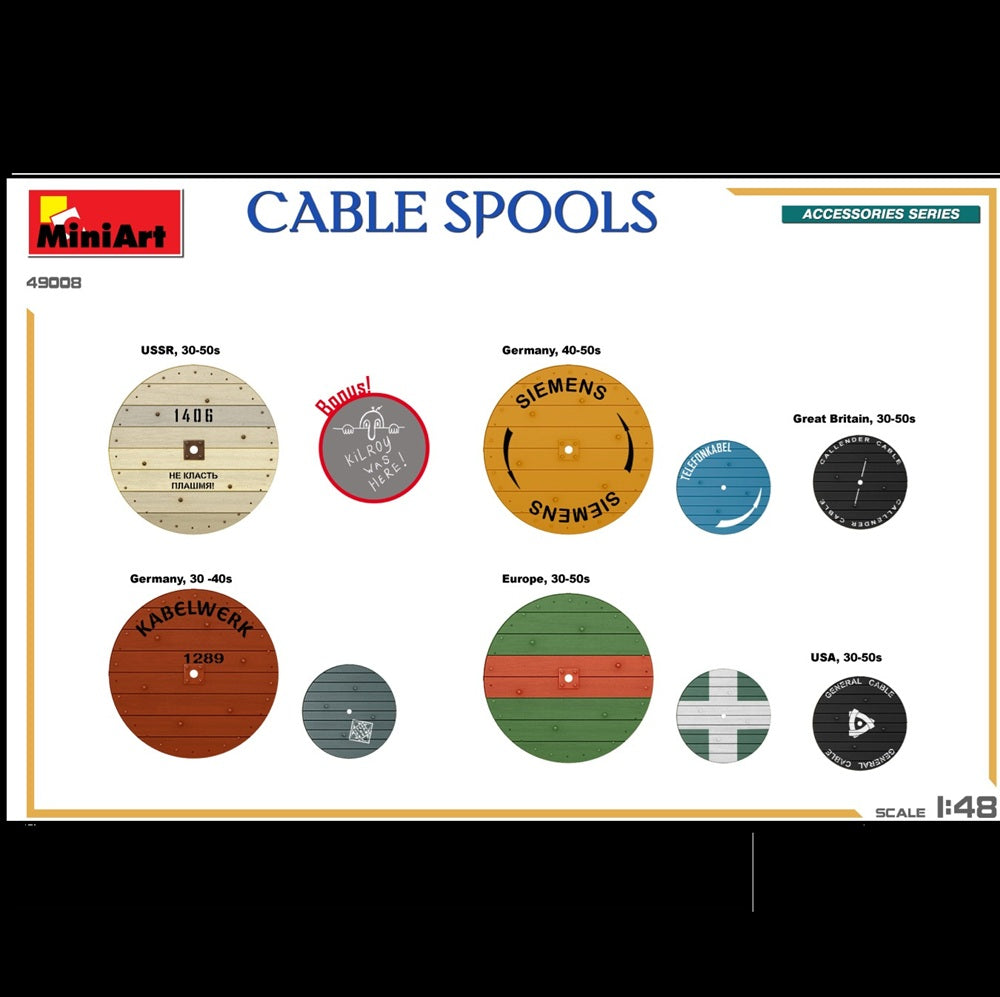 MiniArt Cable Spools - 1/48 Scale