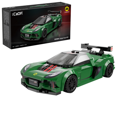 CaDA Bricks Lotus Exige Cup 430 1:24 Scale Model Kit C55043W. Green brick model car