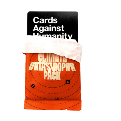 Cards Against Humanity Climate Catastrophe Pack, 30 darkly humorous climate-themed cards, expansion for CAH UK edition.