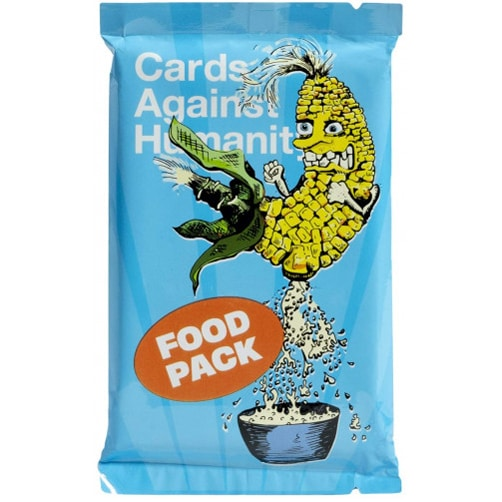 Cards Against Humanity Food Pack expansion featuring 30 food-themed cards for the adult party game.