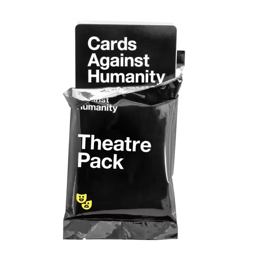 Cards Against Humanity Theatre Pack expansion with 30 drama-themed cards inspired by theatre, musicals and Shakespeare; adult 17+ party game add-on.
