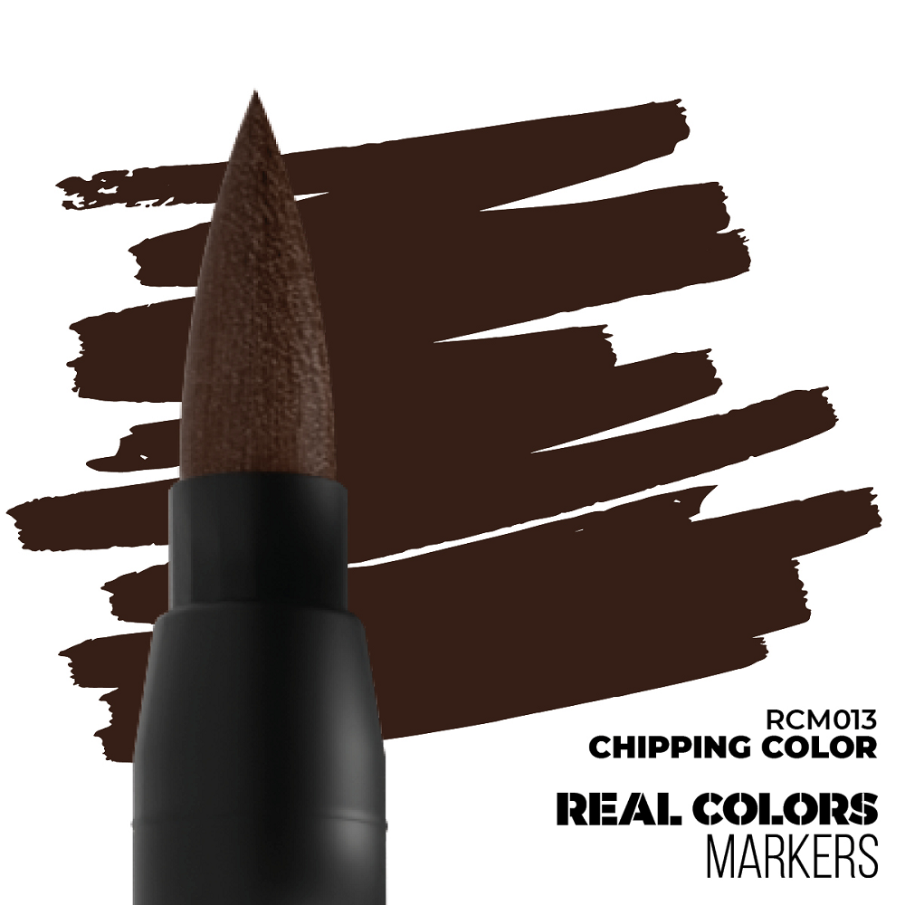 Chipping Colour RC Marker by AK Interactive, fast-drying acrylic paint pen with matte finish for creating realistic weathering and chipping effects on miniatures.