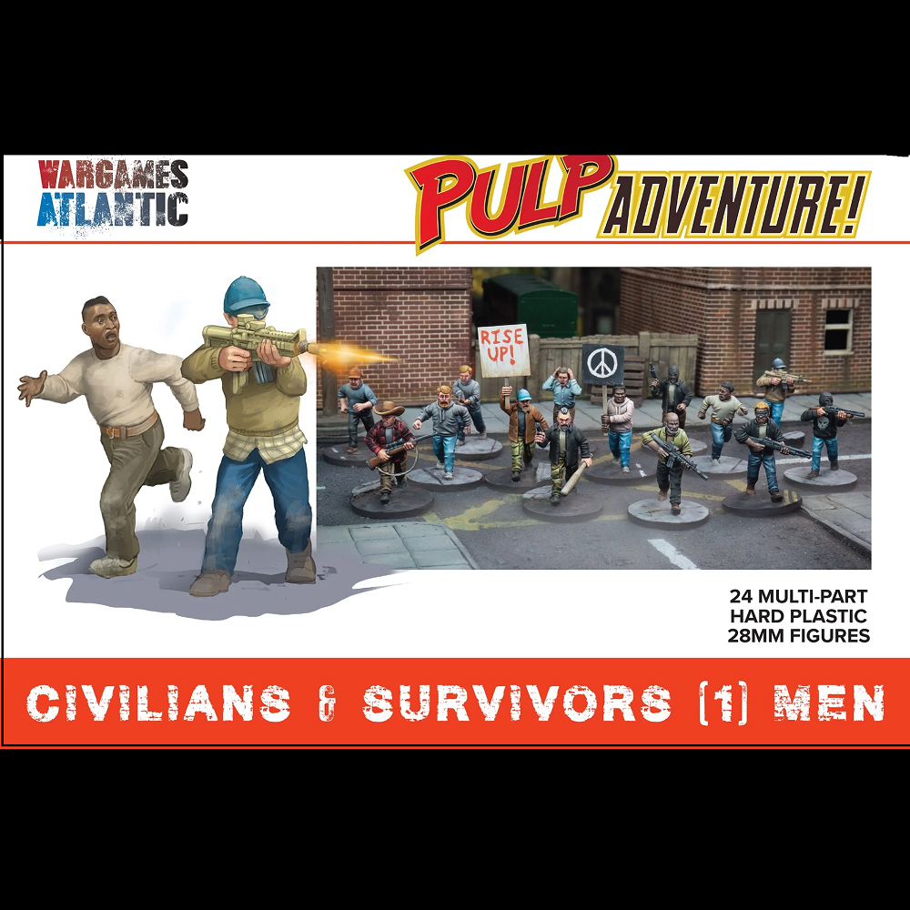 Civilians & Survivors (1): Men – Wargames Atlantic 28mm multi-part plastic miniatures unpainted