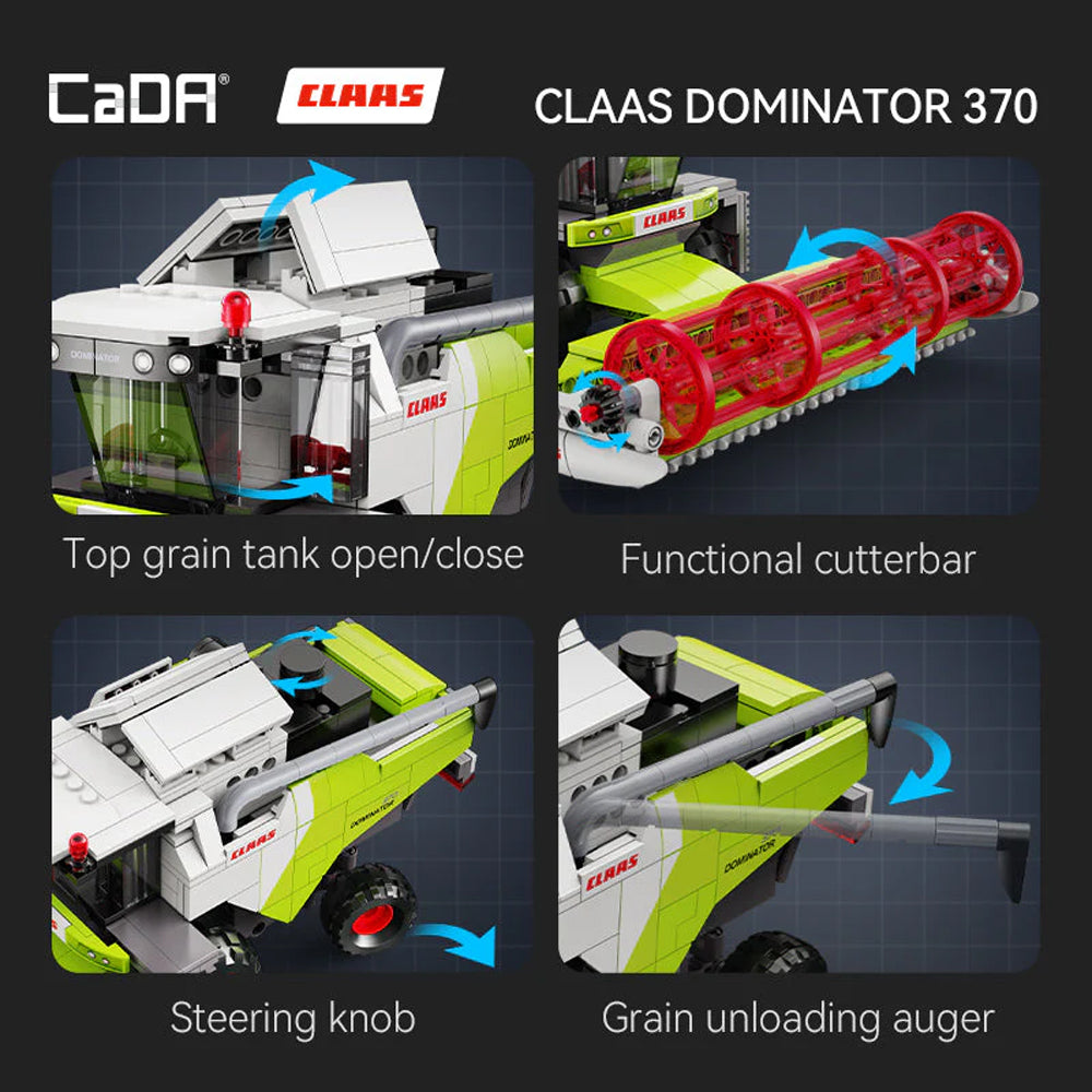 CaDA Claas Dominator 370 Combine Harvester Features Graphic