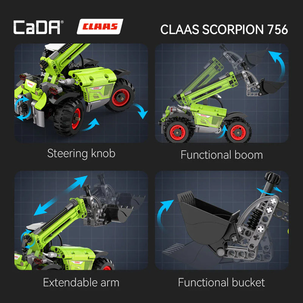 CaDA Claas Scorpion 756 Telehandler Features Graphic