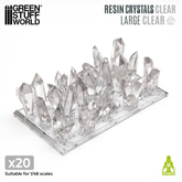 Set of 20 large clear resin crys...