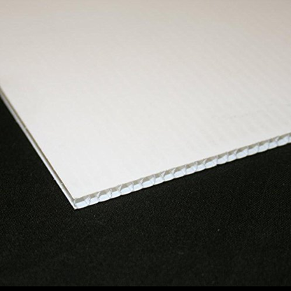 Correx White 3mm A3 Sheet By Javis Manufacturing. Clear acrylic sheet on a black background