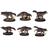 Set of six unpainted resin dire ...