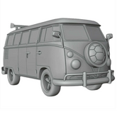 Gray model of a vintage van with...