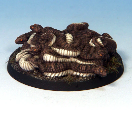 Snake Swarm resin miniatures. Wriggling serpents poised to strike for tabletop RPGs, fantasy wargames, and diorama projects. Supplied unpainted.