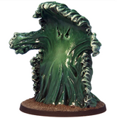 Green fantasy creature head on a...