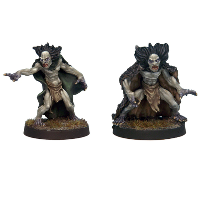 Crooked Dice Wights. A set of 2 white metal miniatures, 27–30mm tall, full of eerie detail. Supplied unpainted with 25mm plastic slot bases.
