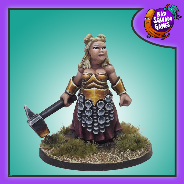Crystal the Dwarf Princess Bad Squiddo Games 28mm metal fantasy RPG miniature