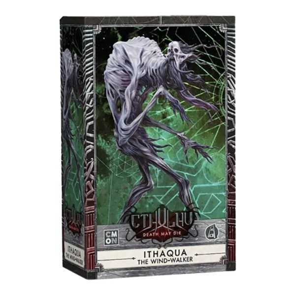 Cthulhu Death May Die: Ithaqua Expansion. Features 3 miniatures, 13 cards, and 1 blizzard token. Introduces the Wind-Walker and Shantak followers for thrilling gameplay.
