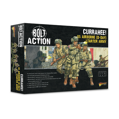 Currahee! US Airborne Starter Army. Assemble a battle-ready D-Day force with 36 infantry, artillery, and heavy weapons. Perfect for Bolt Action wargames.
