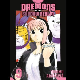 Book cover of 'Daemons of the Shadow Realm' with characters and title. Daemons of the Shadow Realm 9