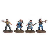Four painted fantasy miniature f...