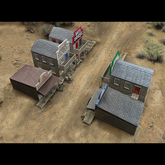Model of a western town with bui...