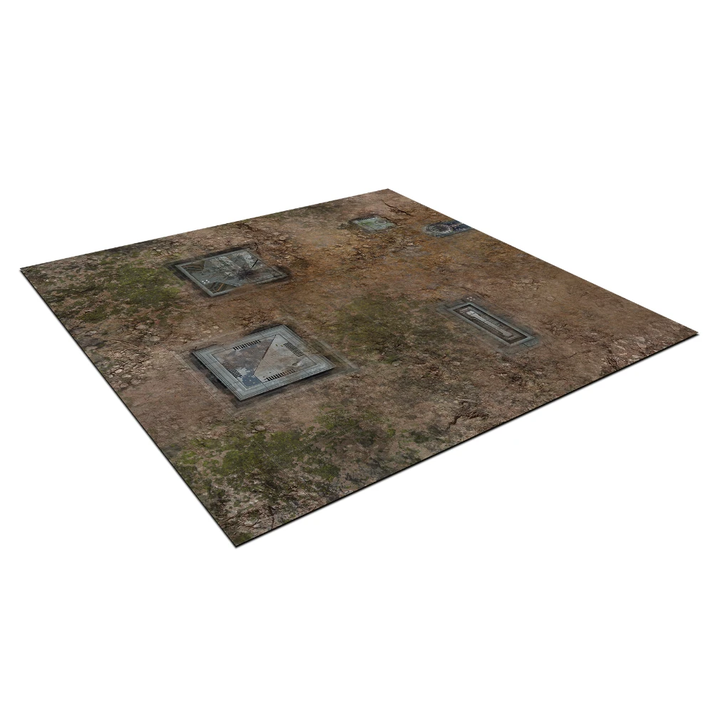 Durable neoprene gaming mat with 3-inch squares, designed for 28mm scale games, featuring a detailed design for Deadzone and Halo: Flashpoint, non-slip surface.