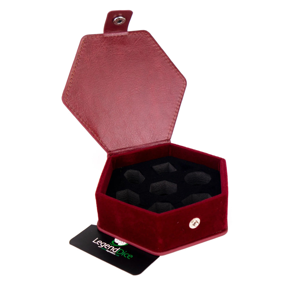 Red Hexagonal RPG Dice Storage Box