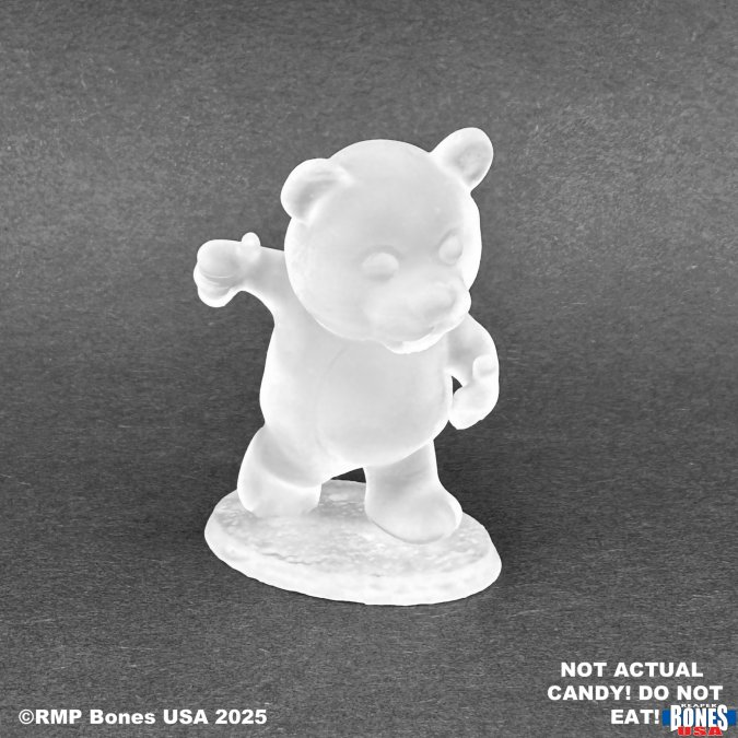 Dire Gummy Bear (30227). A semi-translucent Bones USA miniature with a playful yet terrifying presence. Perfect for RPGs, wargames, and creative painting.
