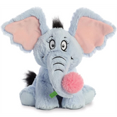 A plush toy elephant in light bl...