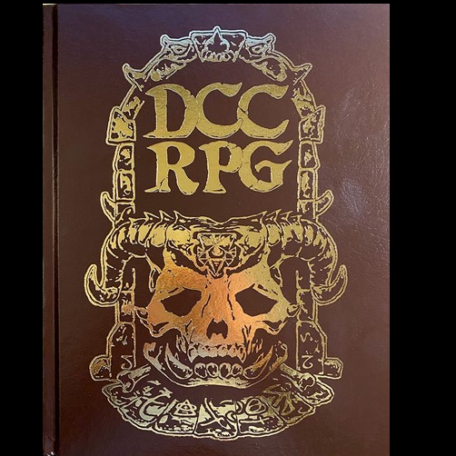 Dungeon Crawl Classics RPG: Demon Skull Re-issue. A hardback role-playing game with gold foil cover, new adventure, and expanded content. Inspired by 1970s fantasy
