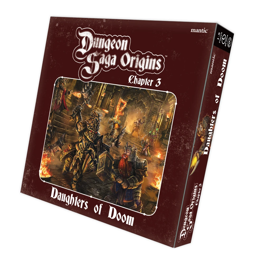 Dungeon Saga Origins: Daughters of Doom Expansion. Face Abyssal Dwarfs in a thrilling new campaign with miniatures, cards, and map tile. Core game required
