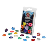 Packaged set of colourful spinne...