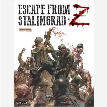 Escape from Stalingrad Z Book Set. Book cover of 'Escape from Stalingrad Z' with soldiers and zombies on a white background