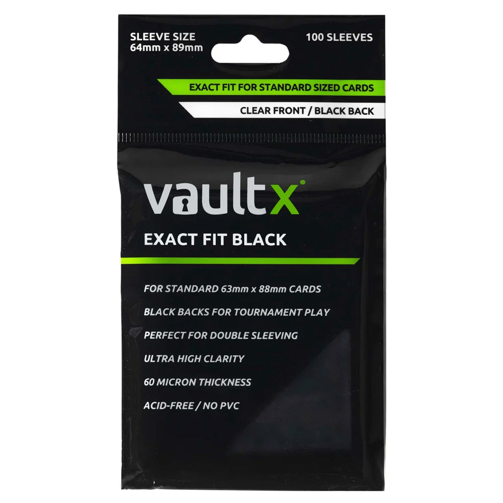 Vaultx Exact Fit TCG Sleeves Black