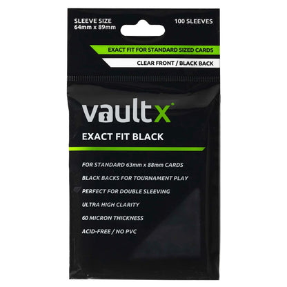 Vaultx Exact Fit TCG Sleeves Black