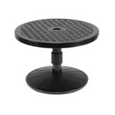 Black adjustable stool with text...