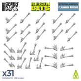 3D Scale Flaming Arrows - Green ...