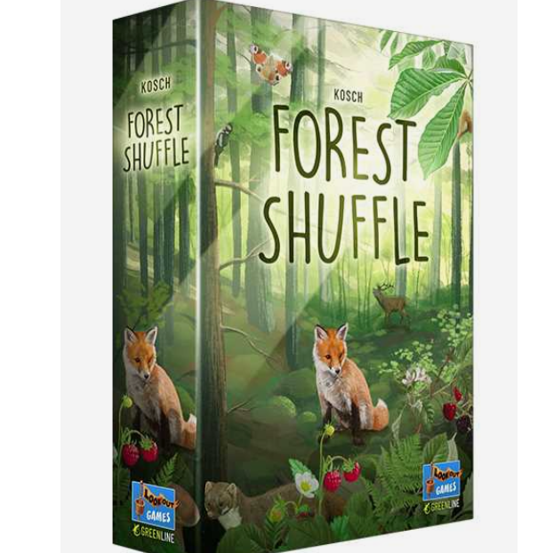 Forest Shuffle Card Game box art featuring a fox