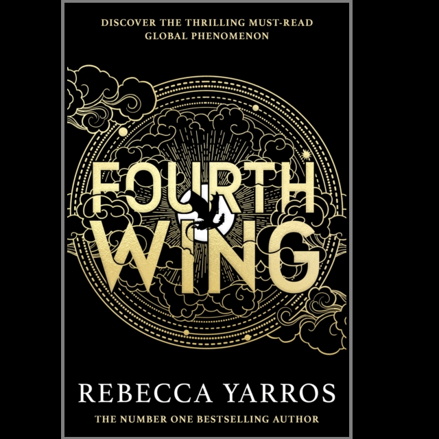 Fourth Wing by Rebecca Yarros a 576 page paperback fantasy romance novel