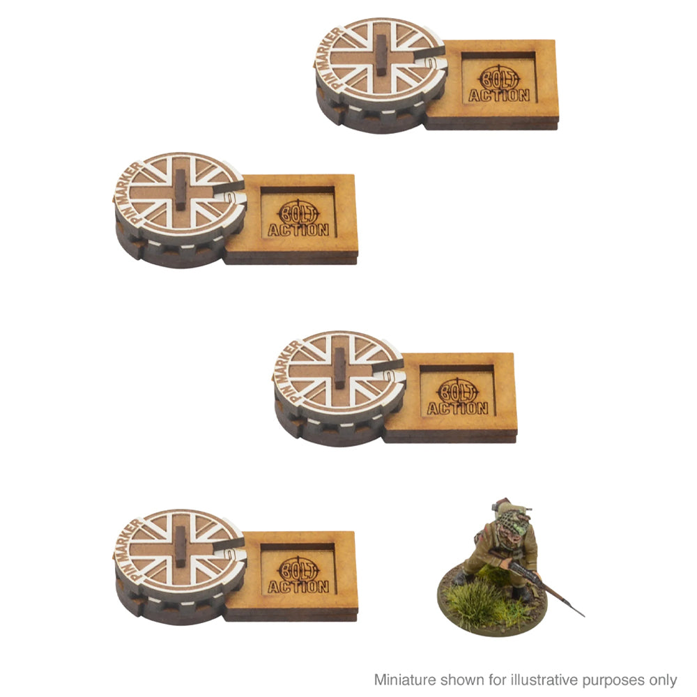 Bolt Action Great Britain MDF Unit Pin Markers