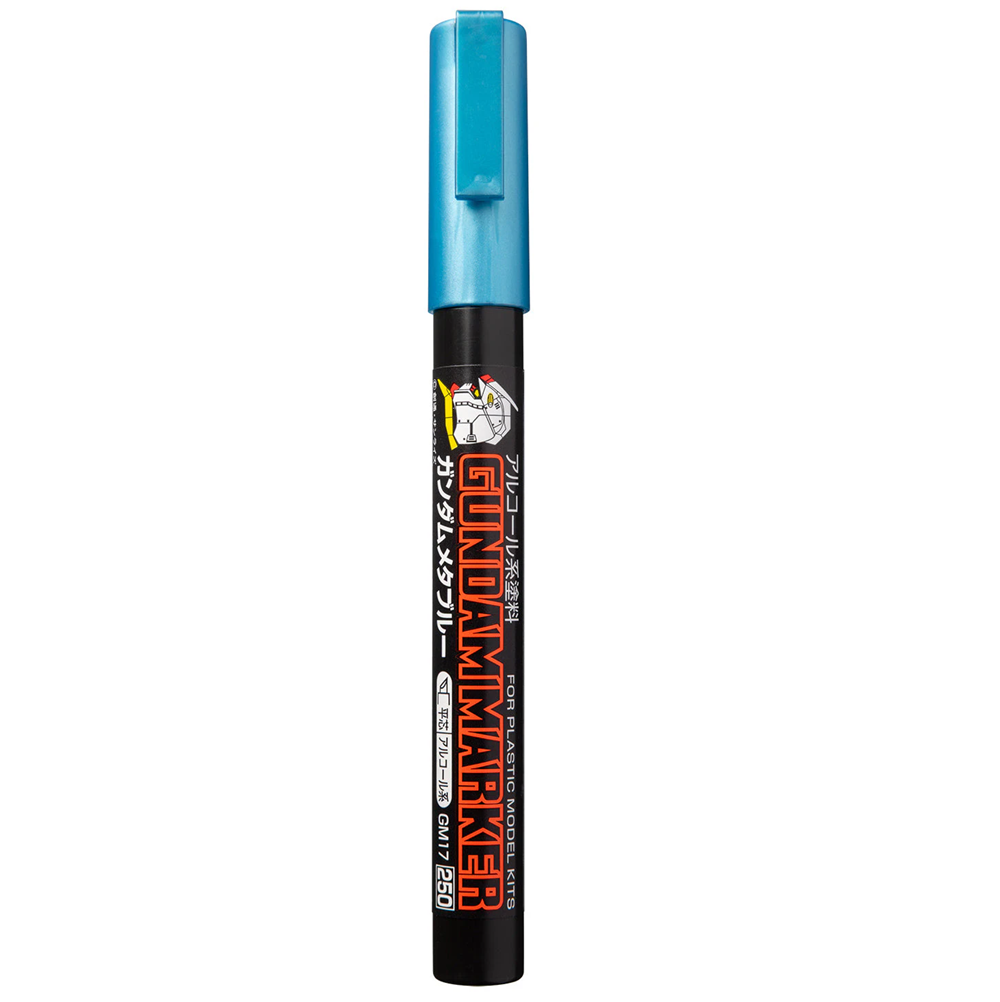 Glow Sticks GLOW Marker with blue cap on a white background. GM17 Gundam Marker Meta Blue