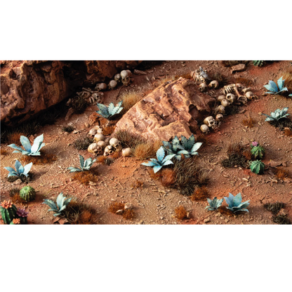 Gamers Grass Blue Agave Paper Plants sheet with 69 coloured leaf groups for desert miniature terrain