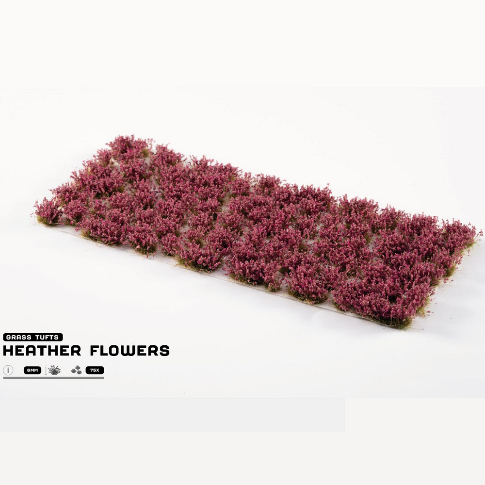 Gamers Grass Heather Flowers Sheet of heather flowers on a white background with branding text.