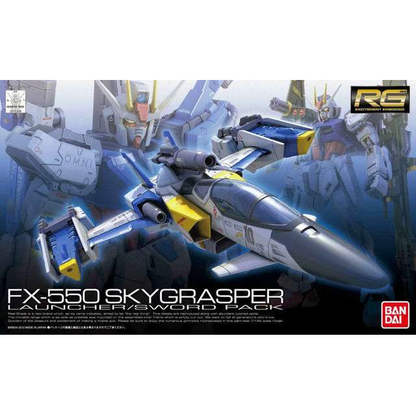 FX550 Sky Grasper model kit featuring a detailed design with launcher and sword capabilities, fully poseable, and includes intricate decals for enhanced realism.