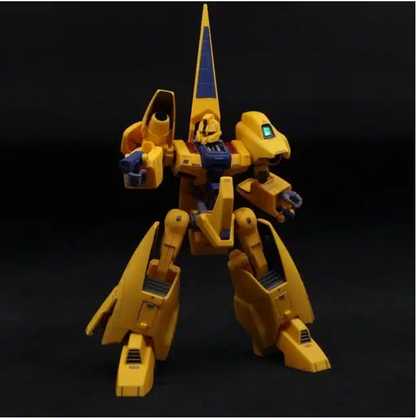 MSA-005 Methuss model kit featuring polycaps for joints, vinyl tubing, and foil stickers, with the ability to transform into Mobile Armour mode for versatile display options.