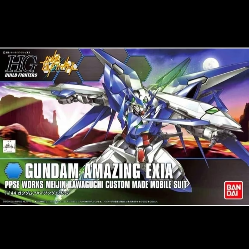 Bandai HGBF Gundam Amazing Exia 1/144 High Grade model kit with Trans-Am Booster and poseable joints