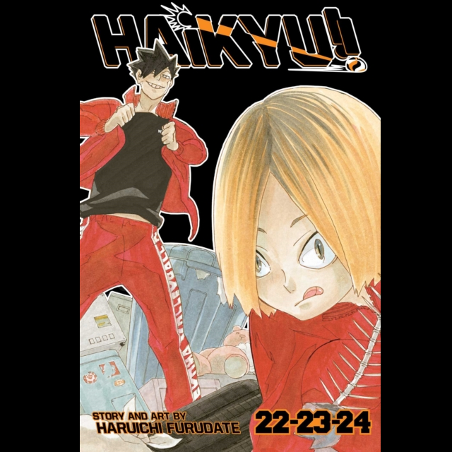Cover of 'Haikyu!!' manga with two characters and the title.