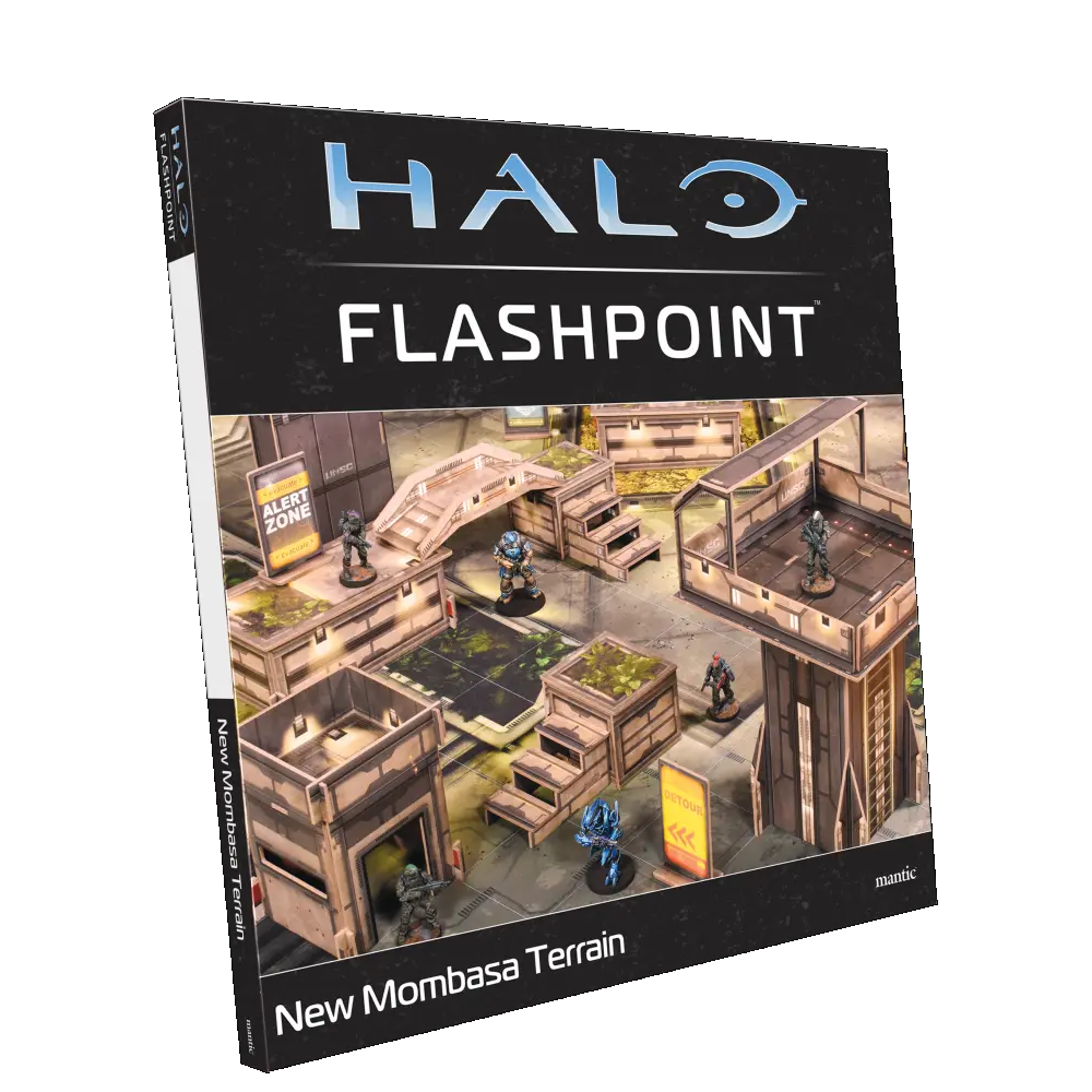 Halo Flashpoint New Mombasa Terrain Set. Halo Flashpoint New Mombasa Terrain game box on a white background